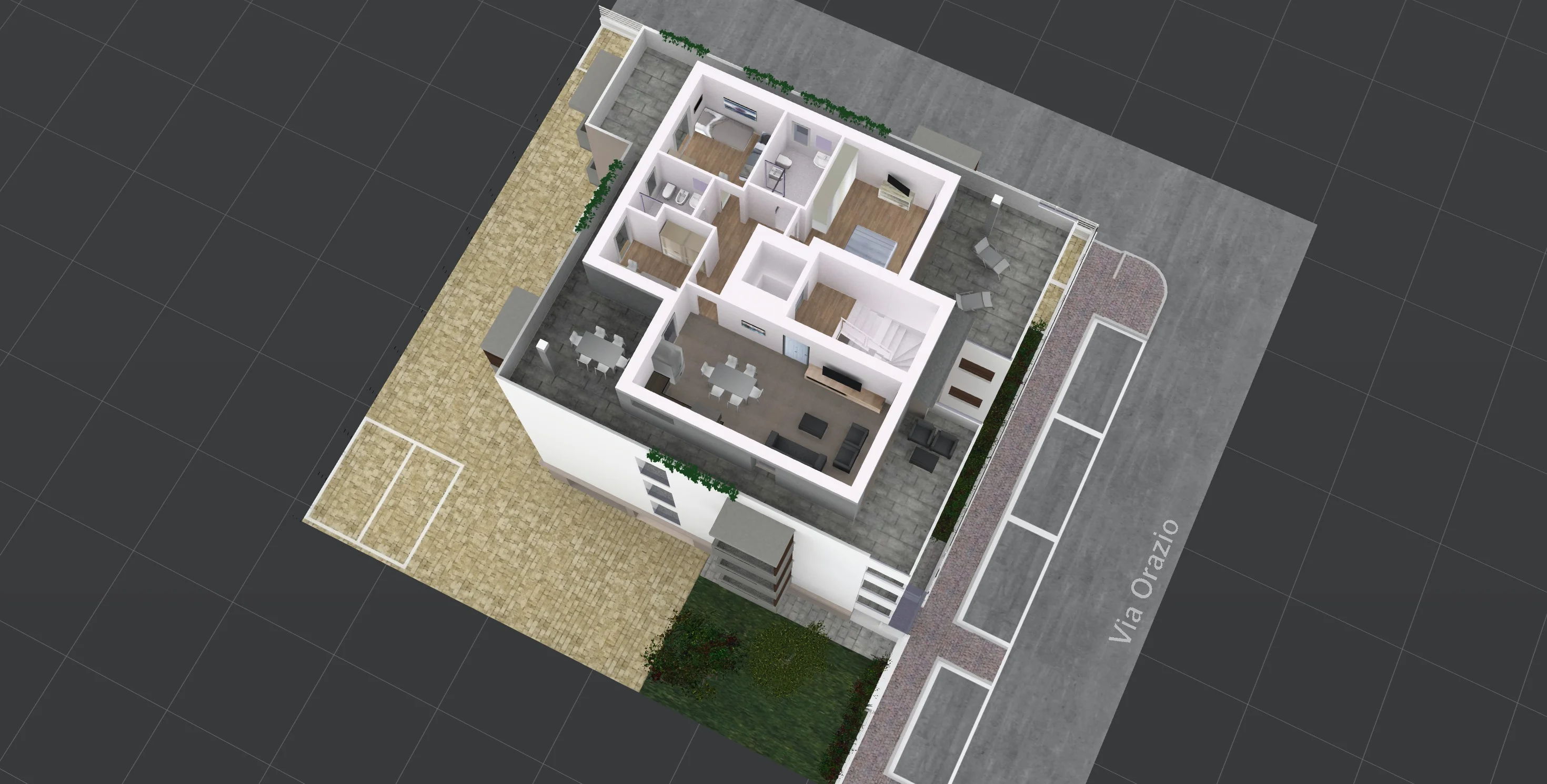 3D cross-section of condominium - Photorealistic rendering visualization